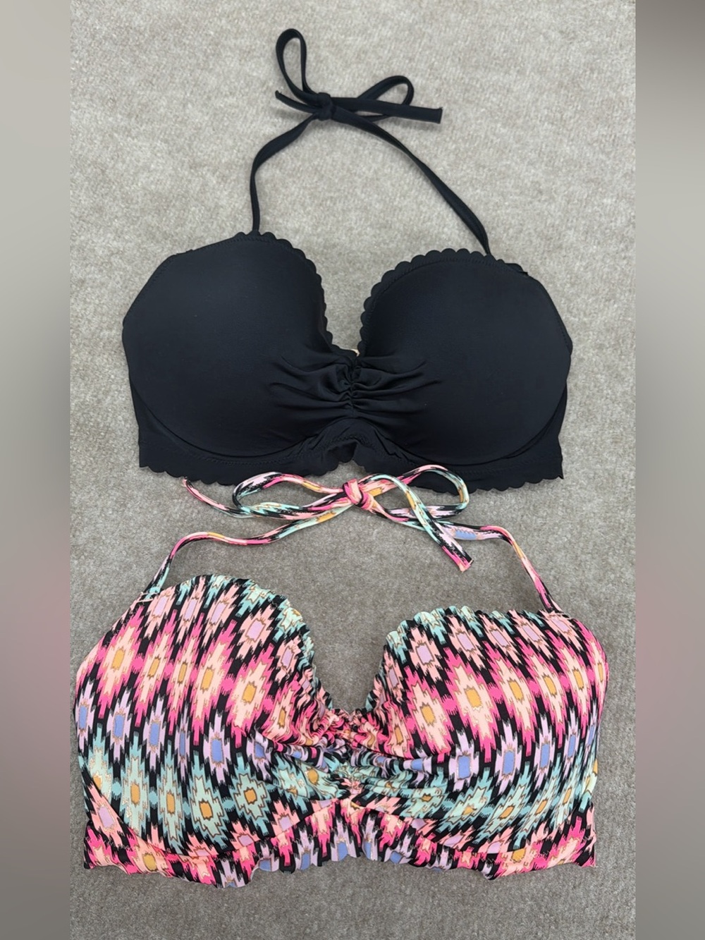 34DD Scalloped Wire Cup Victoria’s Secret Halter Bikini Tops